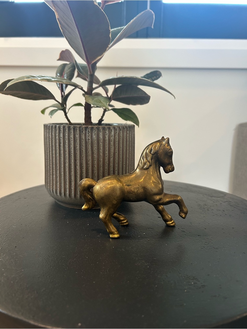 Vintage Brass Prancing Horse Figurine - Antique brass coin bank